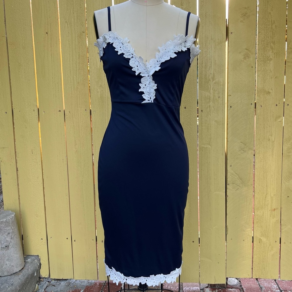 Spaghetti Strap Navy Dress M